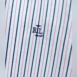 LAUREN striped pink & black non iron button down